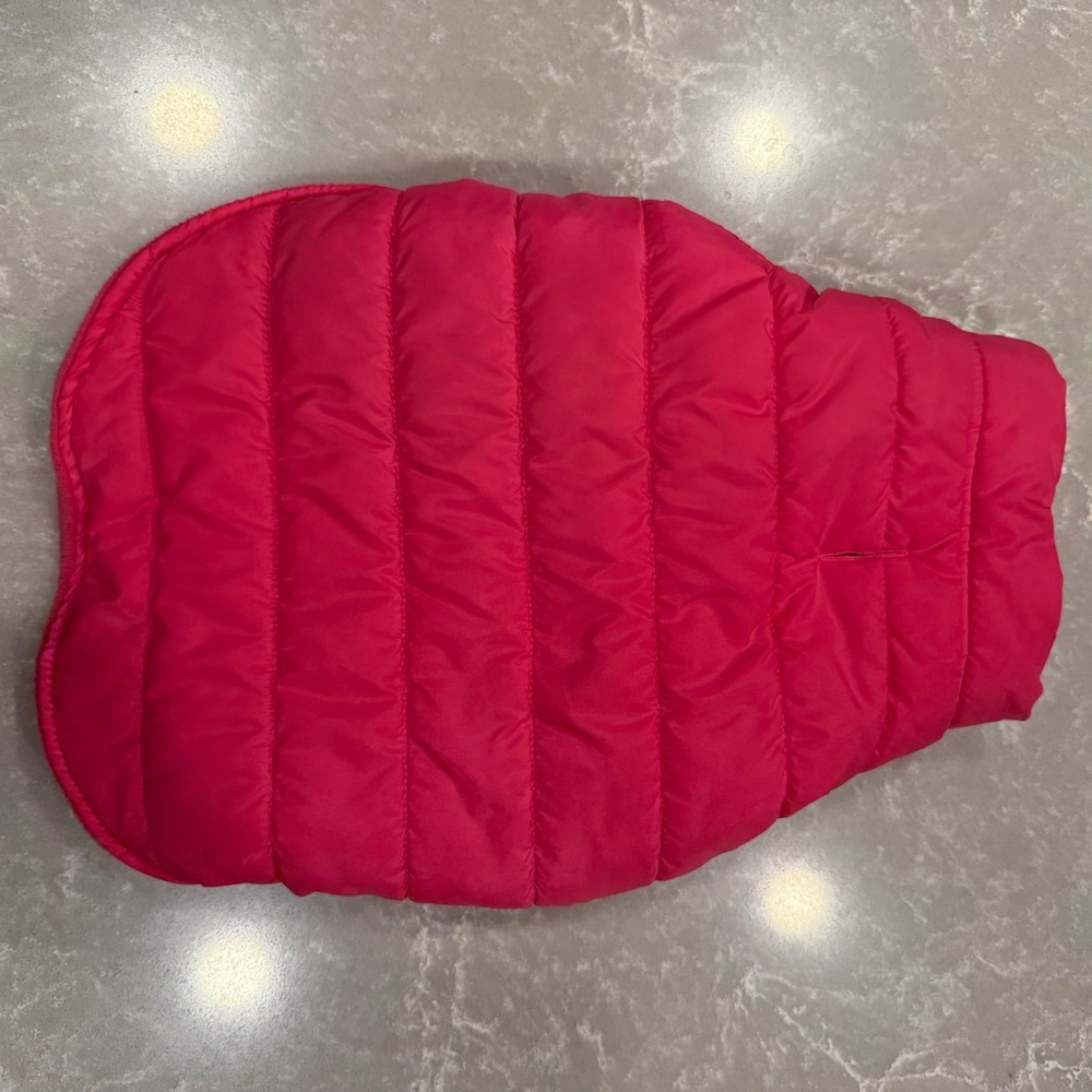 Top Paw Pink Quilted Dog Puffer Vest – Size Medium – Fleece Lined LIKE NEW